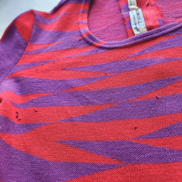 Vintage l. Magnin Rudi Gernreich Purple Red Long Sleeve Dress 10 - Picture 7 of 16